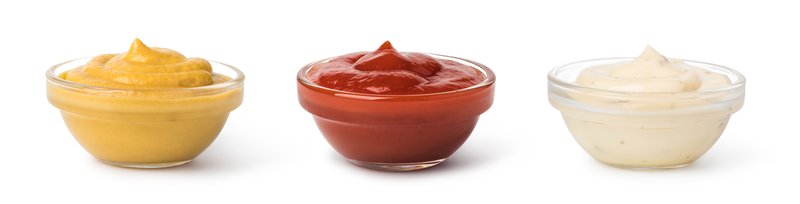 Three different sauces