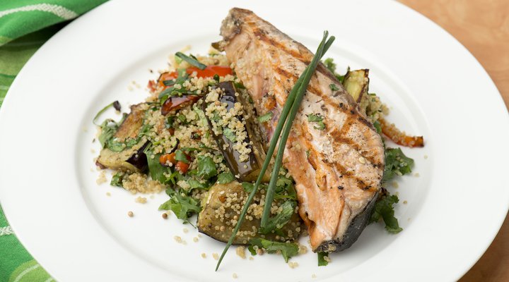 Fresh Salmon Fillet with Middle Eastern Vegetable Quinoa - Monash Fodmap