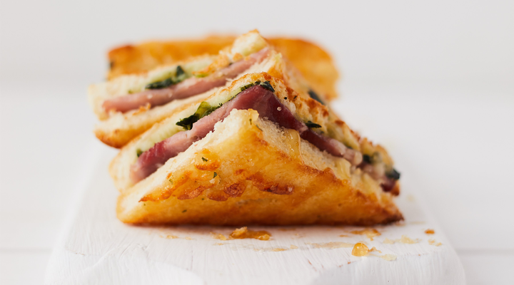 Ham, Cheese & Spinach Toasted Sandwiches - Monash Fodmap