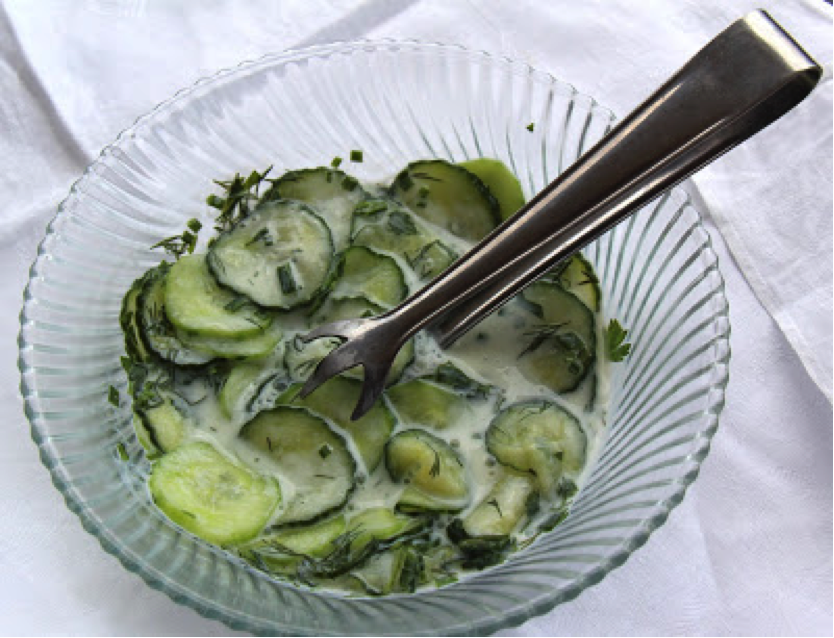 Low FODMAP German recipe: Cucumber salad