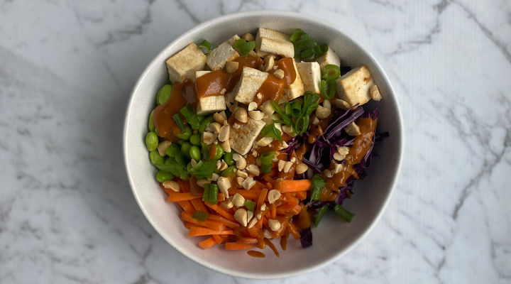 Tofu Vermicelli Bowl with Peanut Sauce - Monash Fodmap