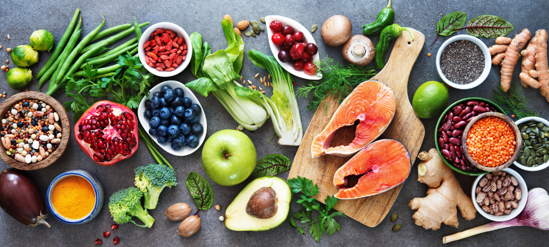 display of foods